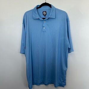 FootJoy Polo Shirt XL Blue Stripe Embroidered Stretch Short Sleeve